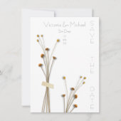 Moderne Trockenwiese-Blume Save the Date Einladung (Vorderseite)