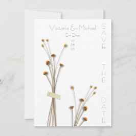 Moderne Trockenwiese-Blume Save the Date Einladung