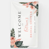 Moderne Tropen Koralle Rosa Flora Banner (Vertikal)