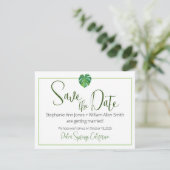 Moderne Tropenflachkarte Save the Date (Stehend Vorderseite)