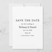 Moderne Tropengrün Foto Save the Date Karte (Rückseite)