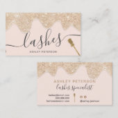 Moderne Tropfen aus gelbgoldgelbem Ton pink Visitenkarte (Vorne/Hinten)