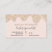 Moderne Tropfen aus gelbgoldgelbem Ton pink Visitenkarte (Rückseite)