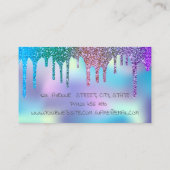 Moderne Tropfen Holographische Metalltreiber Visitenkarte (Rückseite)