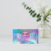 Moderne Tropfen Holographische Metalltreiber Visitenkarte (Stehend Vorderseite)