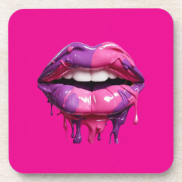 Moderne Tropfen Kunst - Bold Pink & Lila Getränkeuntersetzer