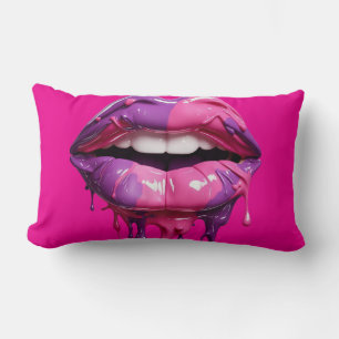 Moderne Tropfen Kunst - Bold Pink & Lila Lendenkissen