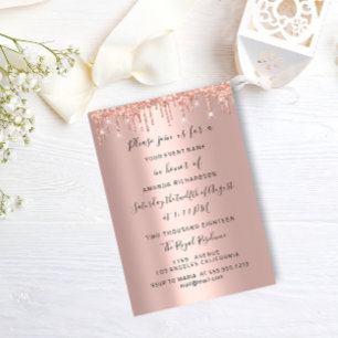 Moderne Tropfen Rose Gold Bridal Wedding Spark Gli Einladung