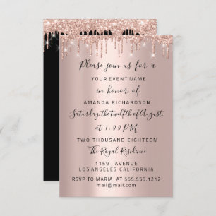 Moderne Tropfen Rose Gold Bridal Wedding Spark Gli Einladung