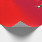 Moderne Tropfen von Red Metal Green Glitzer Geschenkpapier (Ecke)