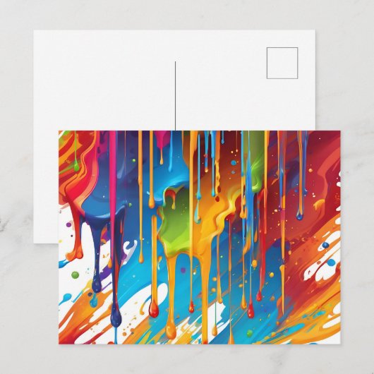 Moderne Tropffarbe Postkarte (Vorne/Hinten)