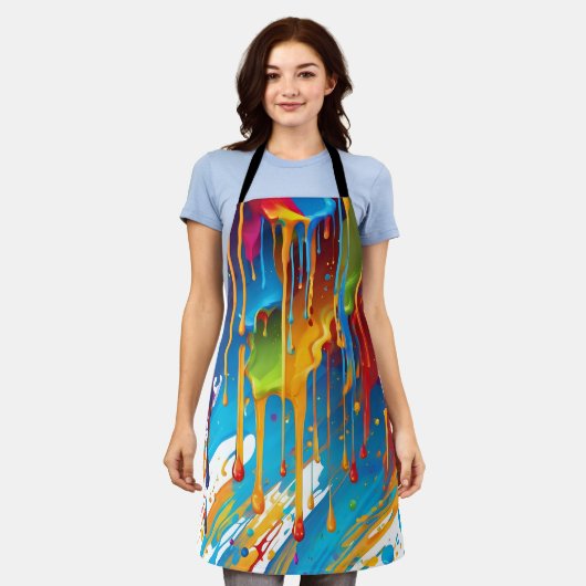 Moderne Tropffarbe Schürze (Getragen)