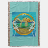 Moderne Tropical Beach Palm Bäume Sonnenuntergang  Decke (Vorderseite Vertikal)