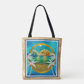 Moderne Tropical Beach Palm Bäume Sonnenuntergang Tasche (Rückseite)