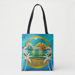Moderne Tropical Beach Palm Bäume Sonnenuntergang Tasche