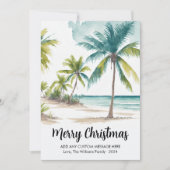Moderne Tropical Beach Palm Trees Weihnachten (Vorderseite)