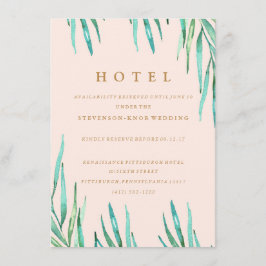 Moderne Tropical Beach Wedding Hotel Card Begleitkarte