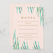 Moderne Tropical Beach Wedding Hotel Card Begleitkarte (Vorne/Hinten)