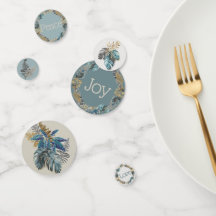 Moderne Tropical Blue Foliage Joy Peace Liebe