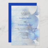 Moderne Tropical Blue Orchid Floral Wedding Einladung (Vorne/Hinten)