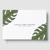 Moderne Tropical Green Palm Blätter Kinderdusche Gästebuch (Vorderseite)
