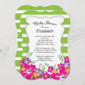 Moderne Tropical Hibiskus Blume Kinderdusche Einladung (Vorne/Hinten)