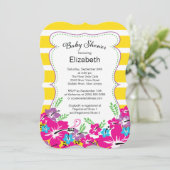 Moderne Tropical Hibiskus Blume Kinderdusche Einladung (Stehend Vorderseite)