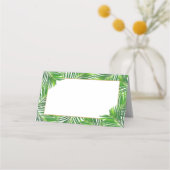 Moderne Tropical Lush Palm Blätter mit Gold Platzkarte (Vorderseite)
