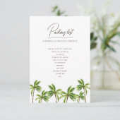 Moderne Tropical Palm Bachelorette Weekend Packung (Stehend Vorderseite)