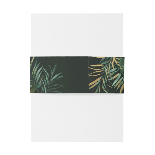 Moderne Tropical Palm Blätter Green Wedding Einladungsbanderole (Rückseitenbeispiel)