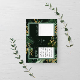 Moderne Tropical Palm Blätter Green Wedding Einladungsbanderole