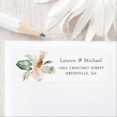 Moderne Tropical Palm Leaf Grüne Rücksendeadresse (Insitu)