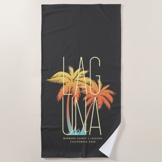 Moderne Tropical Palm Tree Sommerurlaub am Strand Strandtuch (Vorderseite)