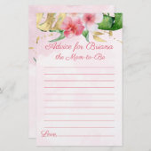 Moderne Tropical Summer Baby Shower Games Advisor (Vorne/Hinten)