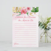 Moderne Tropical Summer Baby Shower Games Advisor (Stehend Vorderseite)