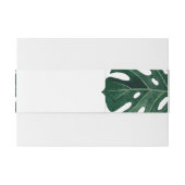 Moderne Tropical Swiss Cheese Leaf Gold Wedding Einladungsbanderole (Rückseitenbeispiel)