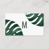 Moderne Tropical Swiss Cheese Leaf Gold Wedding Platzkarte (Rückseite)