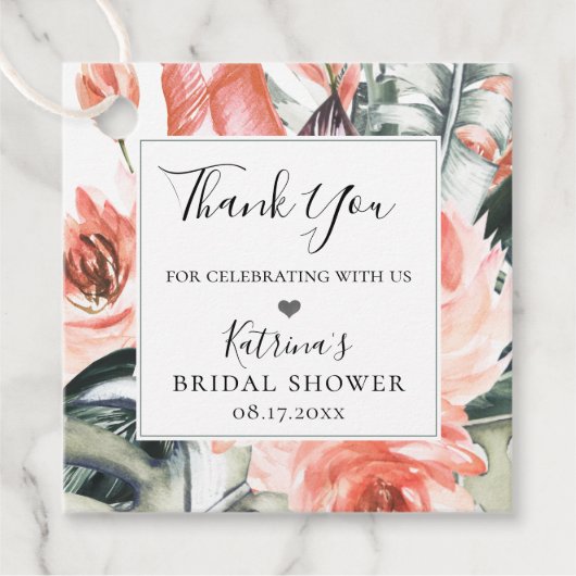 Moderne Tropicas Korallenrahmen Vielen Dank Geschenkanhänger (Vorderseite)