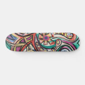 Moderne Tropisch-handbemalte Abstrakte Kunst Skateboard (Horizontal)