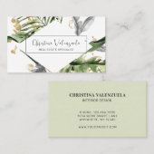 Moderne tropische Abstrakte botanische Visitenkart Visitenkarte (Vorne/Hinten)