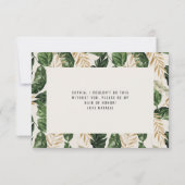 Moderne tropische abstrakte Trauzeugin RSVP Karte (Rückseite)