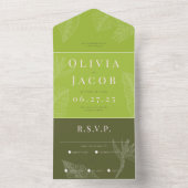 Moderne tropische All-in-One-Hochzeitseinladung All In One Einladung (Innen Boden)