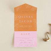 Moderne tropische All-in-One-Hochzeitseinladung All In One Einladung