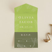 Moderne tropische All-in-One-Hochzeitseinladung All In One Einladung