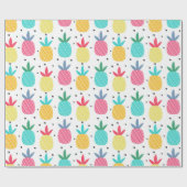 Moderne tropische Ananas farbenfrohe Sommer Girls Geschenkpapier (Flach)
