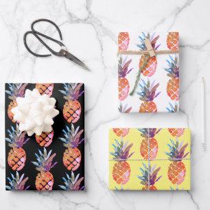 Moderne tropische Ananas Geschenkpapier Set