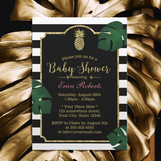Moderne tropische Ananas Hawaiian Baby Dusche Einladung