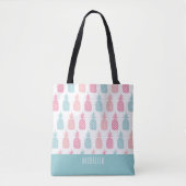 Moderne Tropische Ananas-Monogramm-Totbeutel Tasche (Vorderseite)