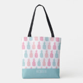Moderne Tropische Ananas-Monogramm-Totbeutel Tasche (Rückseite)