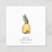 Moderne tropische Ananas QR Code Social Media Quadratische Visitenkarte (Vorderseite)